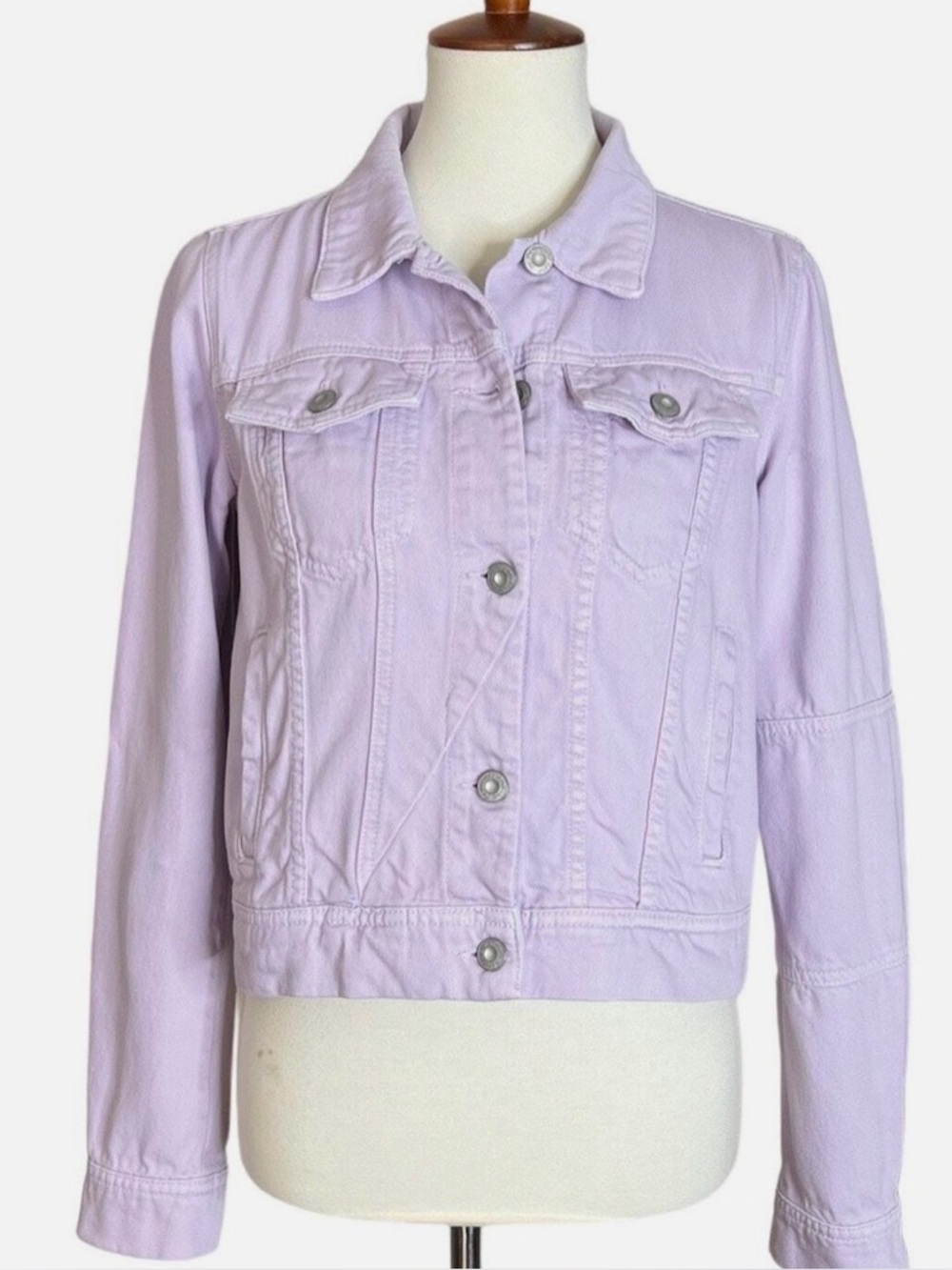 Free People Rumors Lilac Denim Jean Jacket size small - Picture 2 of 4